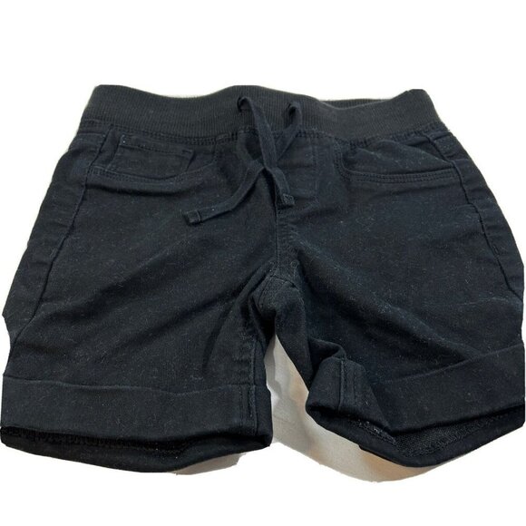 So Girls Shorts Elastic Tie Black Size 7 - Picture 1 of 6
